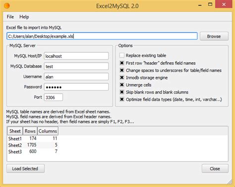 can we import data from excel to mysql