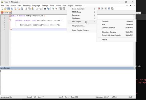 can we run java code in notepad