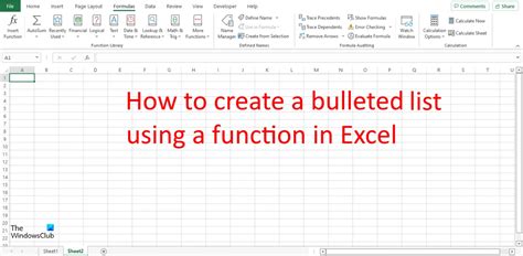 can you add a bulleted list in excel cell