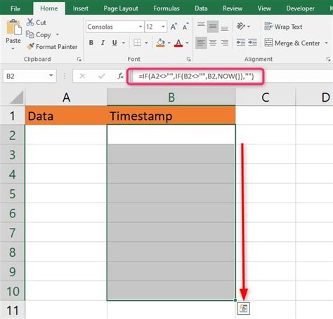 can you add a timestamp in excel when cell changes