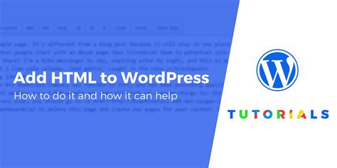 can you add html to wordpress