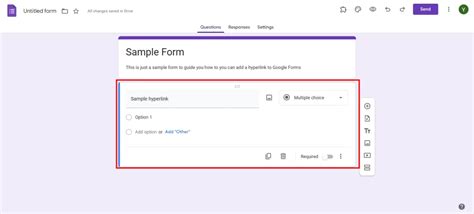 can you add hyperlink to google form