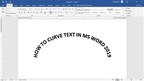 can you arc text in word