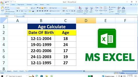can you calculate age from dob in excel