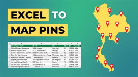 can you create a map with pins in excel