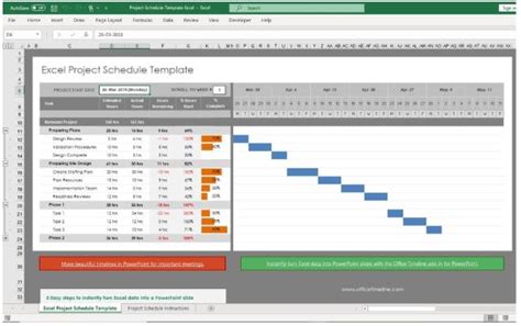 can you create a project schedule in excel