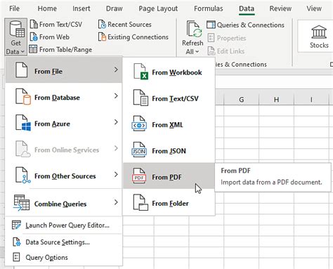 can you import a pdf into excel