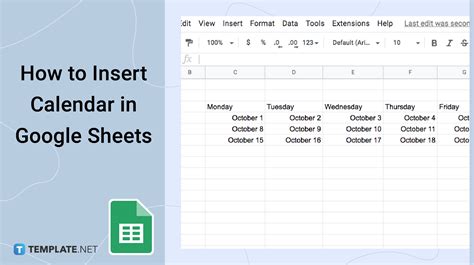 can you insert a calendar in google sheets