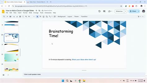 can you insert a stopwatch into google slides