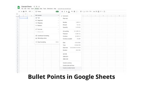 can you insert bullets in google sheets