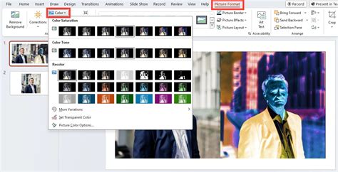 can you invert colours in powerpoint