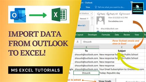 can you link an outlook email to an excel spreadsheet