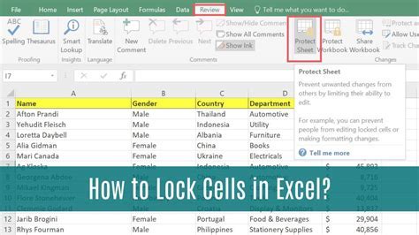 can you lock cells in excel without protecting sheet