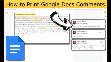 can you print from google docs with comments
