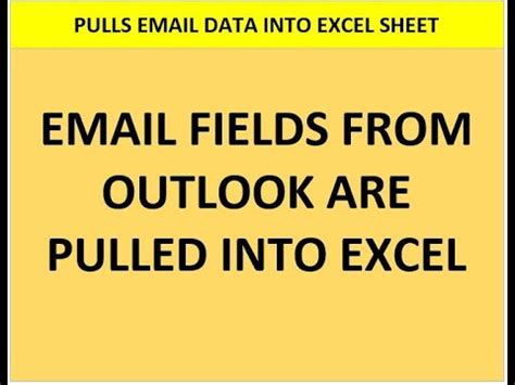can you pull data from outlook into excel