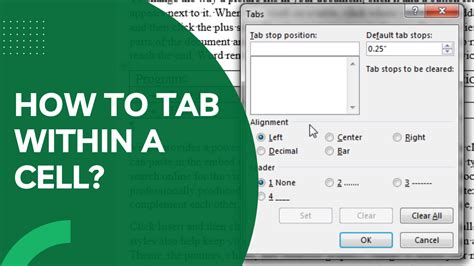 Can You Put A Tab Within A Tab In Excel