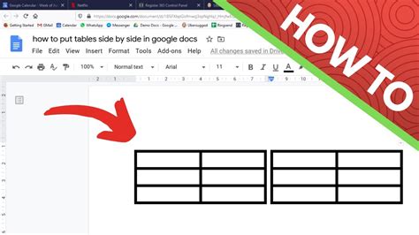 Can You Put Two Tables Next To Each Other In Google Docs