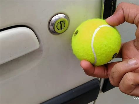 can you really open a locked car door with a tennis ball