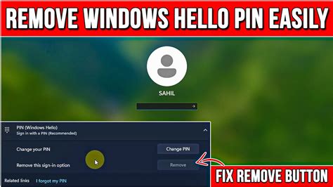 Can You Remove Windows Hello Pin