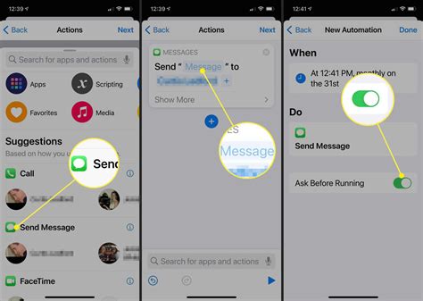 can you set a time to send a text message on iphone