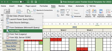 can you set up a calendar in excel