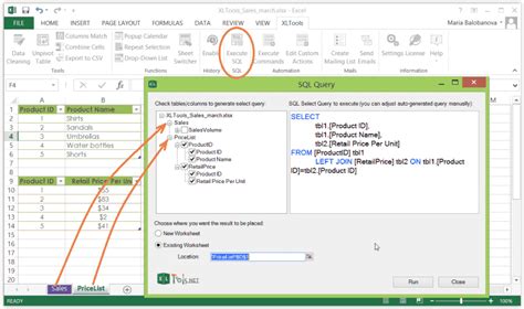 Use SQL on Excel