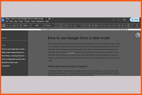 can you view google docs in dark mode