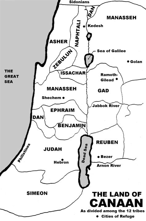 canaan divided among the twelve tribes map