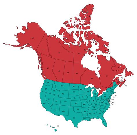 Canada Vs America Map