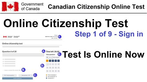 canada citizenship test login