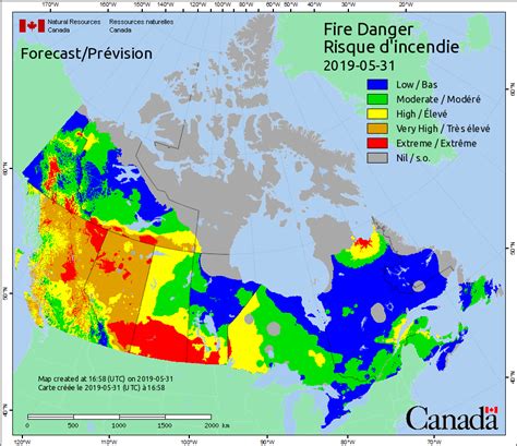 canada fire map total area