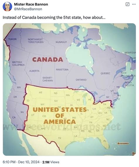 Exploring The Hilarious Canada Usa Map Meme