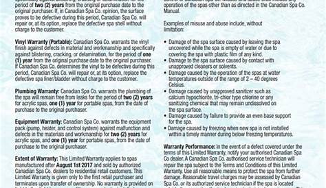 Canadian Spa Company Warranty How To Find The Serial Number