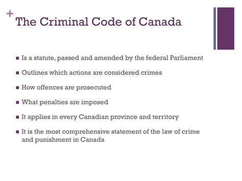 canadian criminal code list