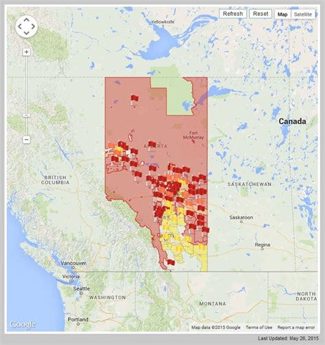 canadian fire map today alberta