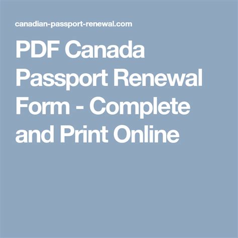 canadian passport renewal online