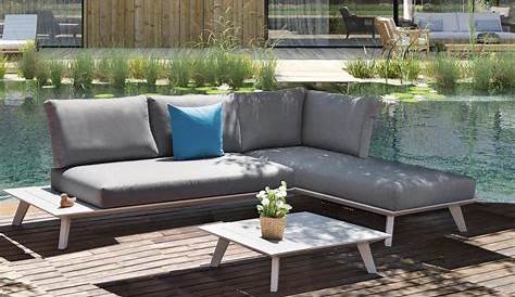 Canapé de jardin 2 à 3 places en aluminium gris anthracite