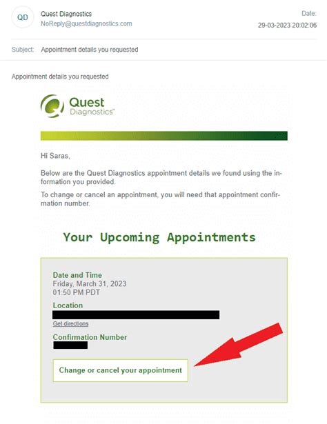 cancel appointment quest