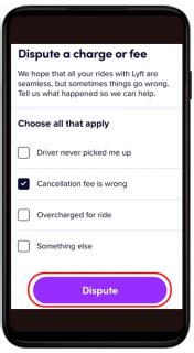 cancel lyft charge