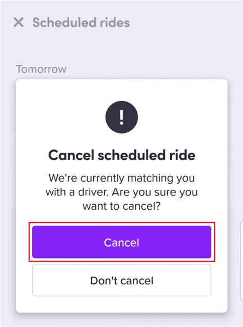 cancel lyft ride without charge