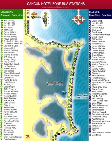 cancun hotel zone bus route map
