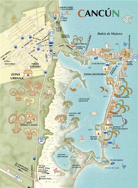 Map of Cancun Mexico map of Cancun by clicking on the map or via