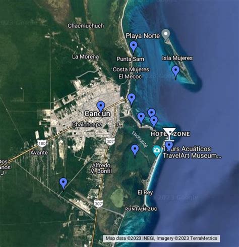 cancun maps google
