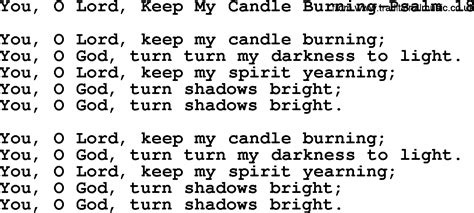 Candle Light Burning Lyrics