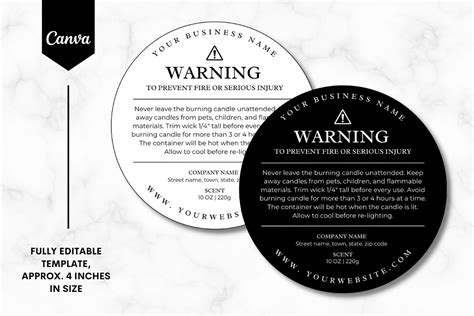 Candle Warning Label Images