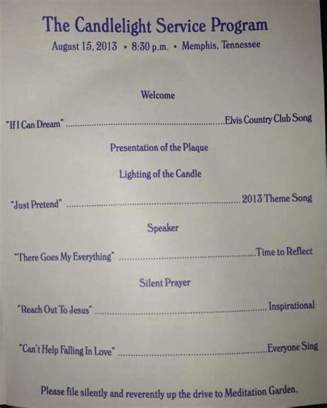 Candlelight Vigil Program