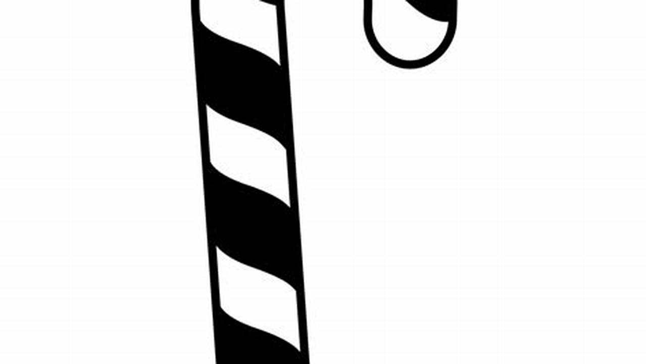 Discover the Magic: Eye-Catching Candy Cane Clip Art in Black and White