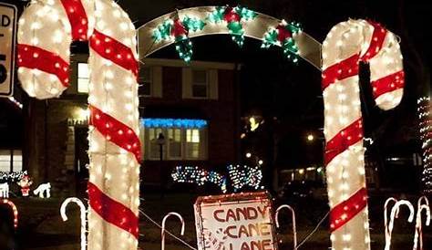 Candy Cane Lane Christmas Lightsdecorations December 15 Night View Of Beautiful In