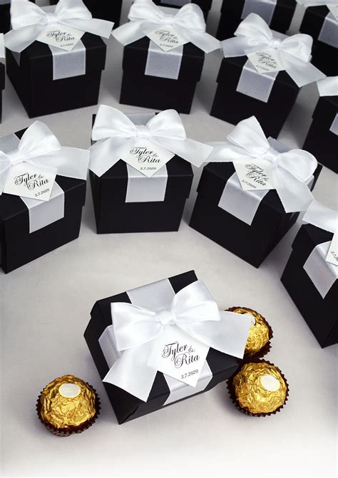 300pcs Ivory Wedding Party Decorative Candy Boxes With Ribbon,Wedding
