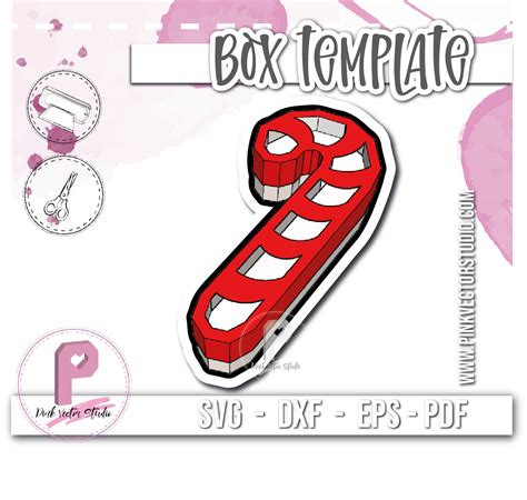 Candy Cane Box Template